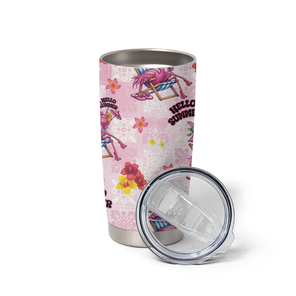 Hawaii Flamingo Hello Summer Tumbler Cup Hawaiian Quilt Pattern