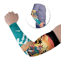 Vintage Santa Claus Surfing Summer Arm Sleeves Mele Kalikimaka i Iulai!