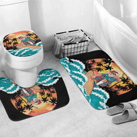 Vintage Santa Claus Surfing Summer Bathroom Set Mele Kalikimaka i Iulai!