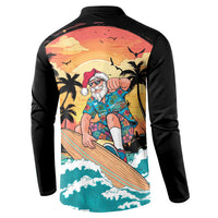 Vintage Santa Claus Surfing Summer Button Sweatshirt Mele Kalikimaka i Iulai!
