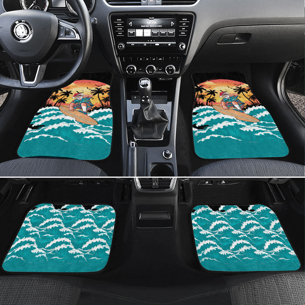 Vintage Santa Claus Surfing Summer Car Mats Mele Kalikimaka i Iulai!