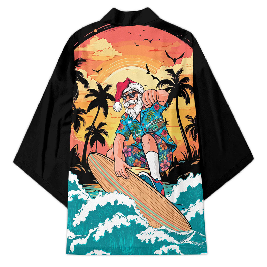 Vintage Santa Claus Surfing Summer Kimono Mele Kalikimaka i Iulai!