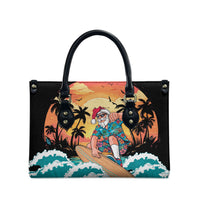 Vintage Santa Claus Surfing Summer Leather Bag Mele Kalikimaka i Iulai!
