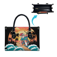 Vintage Santa Claus Surfing Summer Leather Bag Mele Kalikimaka i Iulai!