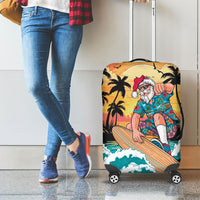 Vintage Santa Claus Surfing Summer Luggage Cover Mele Kalikimaka i Iulai!