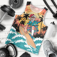 Vintage Santa Claus Surfing Summer Men Tank Top Mele Kalikimaka i Iulai!