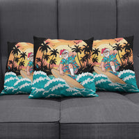 Vintage Santa Claus Surfing Summer Pillow Cover Mele Kalikimaka i Iulai!