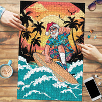 Vintage Santa Claus Surfing Summer Puzzle Mele Kalikimaka i Iulai!