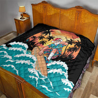 Vintage Santa Claus Surfing Summer Quilt Mele Kalikimaka i Iulai!