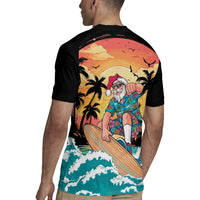 Vintage Santa Claus Surfing Summer Rugby Jersey Mele Kalikimaka i Iulai!
