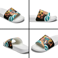 Vintage Santa Claus Surfing Summer Slide Sandals Mele Kalikimaka i Iulai!