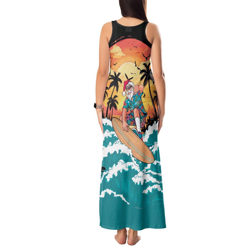 Vintage Santa Claus Surfing Summer Tank Maxi Dress Mele Kalikimaka i Iulai!
