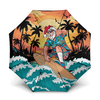 Vintage Santa Claus Surfing Summer Umbrella Mele Kalikimaka i Iulai!