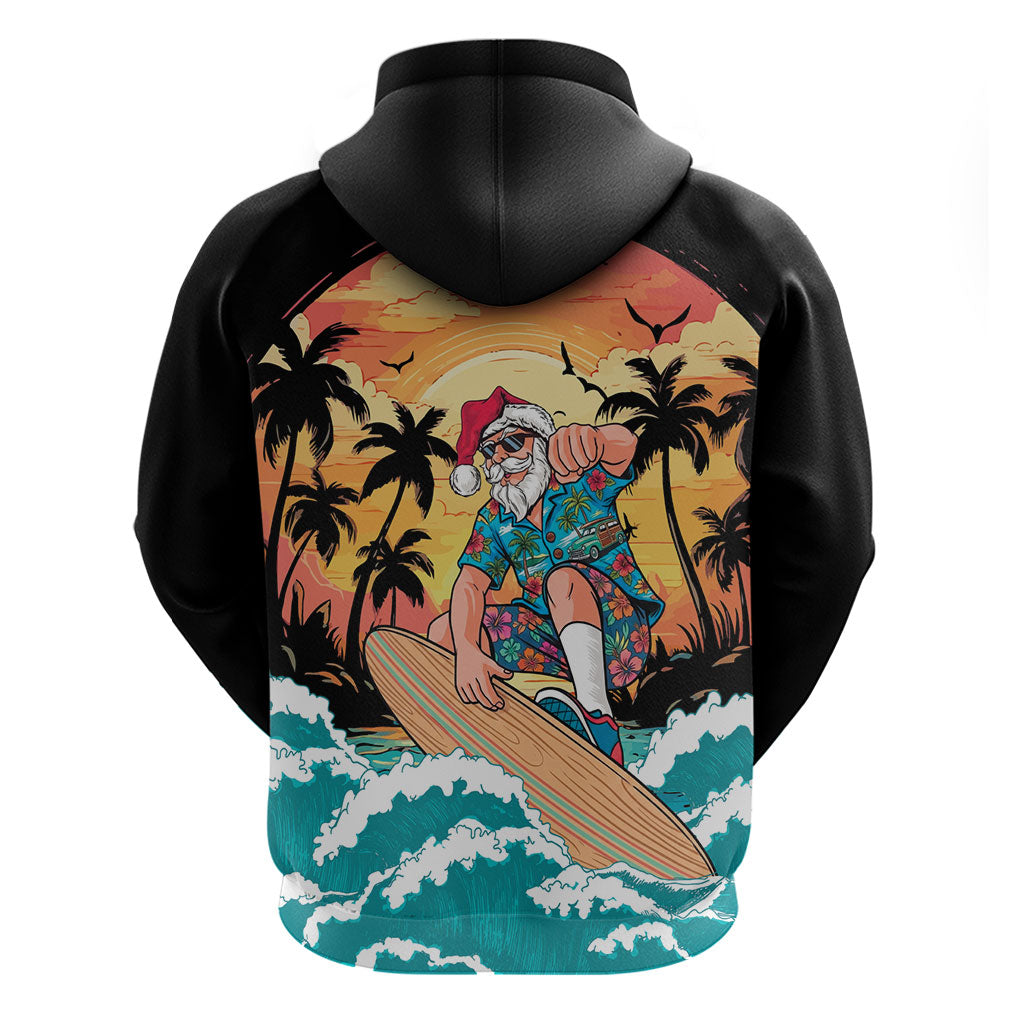 Vintage Santa Claus Surfing Summer Zip Hoodie Mele Kalikimaka i Iulai!