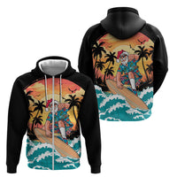 Vintage Santa Claus Surfing Summer Zip Hoodie Mele Kalikimaka i Iulai!