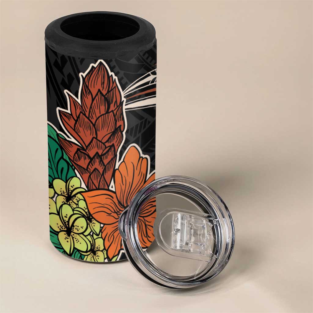 Vintage Hibiscus Pacific Floral 4 in 1 Can Cooler Tumbler LT9 - Polynesian Pride