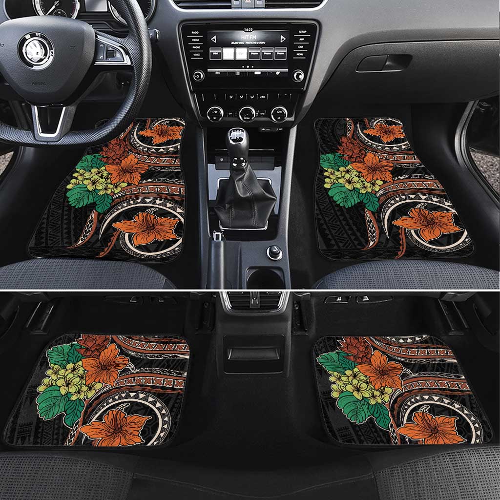 Vintage Hibiscus Pacific Floral Car Mats