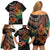 Vintage Hibiscus Pacific Floral Family Matching Off Shoulder Short Dress and Hawaiian Shirt