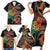 Vintage Hibiscus Pacific Floral Family Matching Short Sleeve Bodycon Dress and Hawaiian Shirt