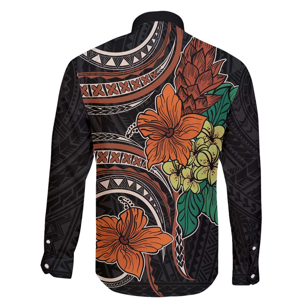 Vintage Hibiscus Pacific Floral Family Matching Summer Maxi Dress and Hawaiian Shirt