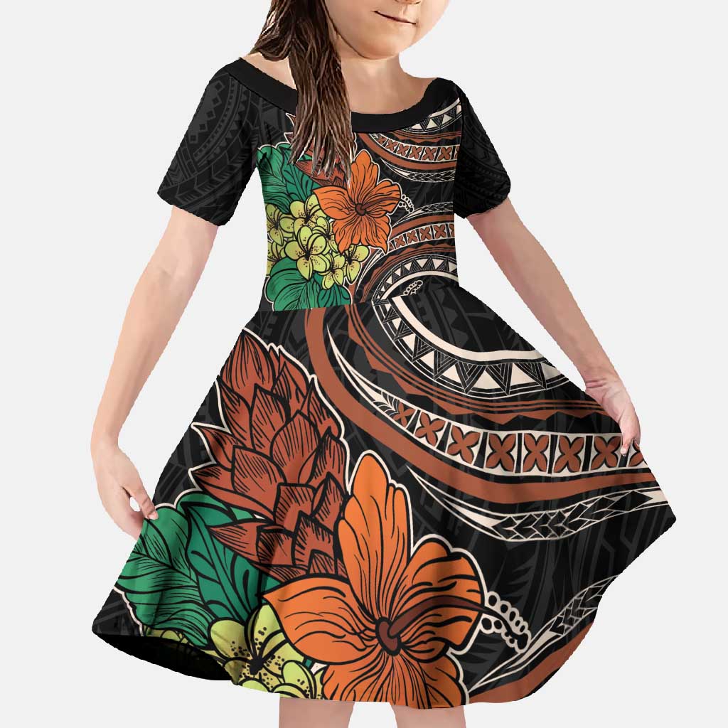 Vintage Hibiscus Pacific Floral Family Matching Tank Maxi Dress and Hawaiian Shirt