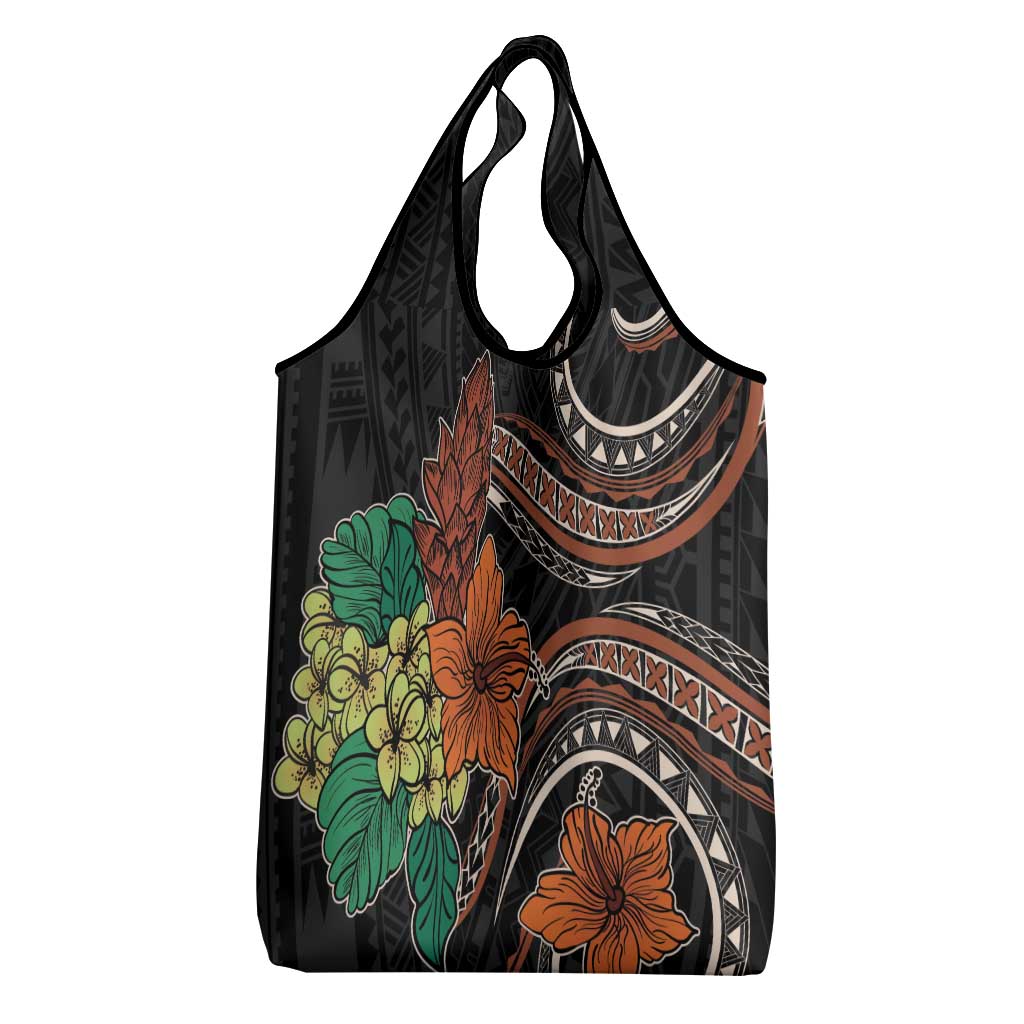 Vintage Hibiscus Pacific Floral Grocery Bag LT9 - Polynesian Pride