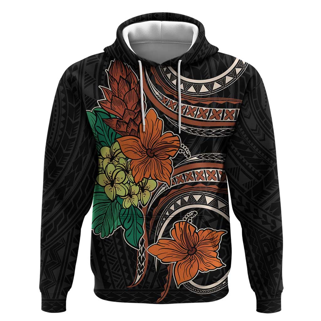 Vintage Hibiscus Pacific Floral Hoodie