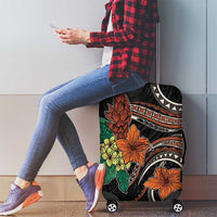 Vintage Hibiscus Pacific Floral Luggage Cover