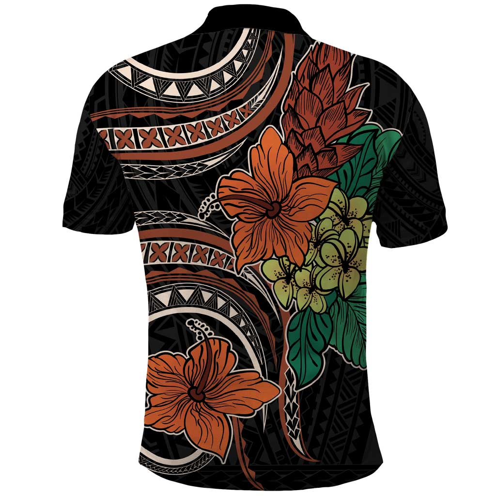Vintage Hibiscus Pacific Floral Polo Shirt