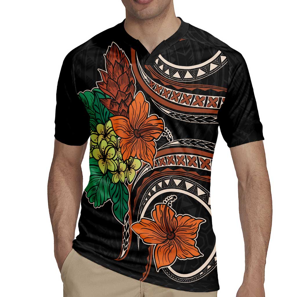 Vintage Hibiscus Pacific Floral Rugby Jersey LT9 - Polynesian Pride