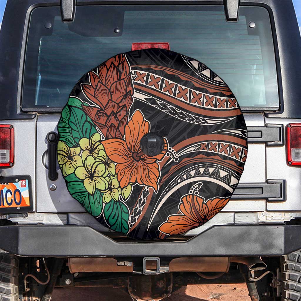 Vintage Hibiscus Pacific Floral Spare Tire Cover