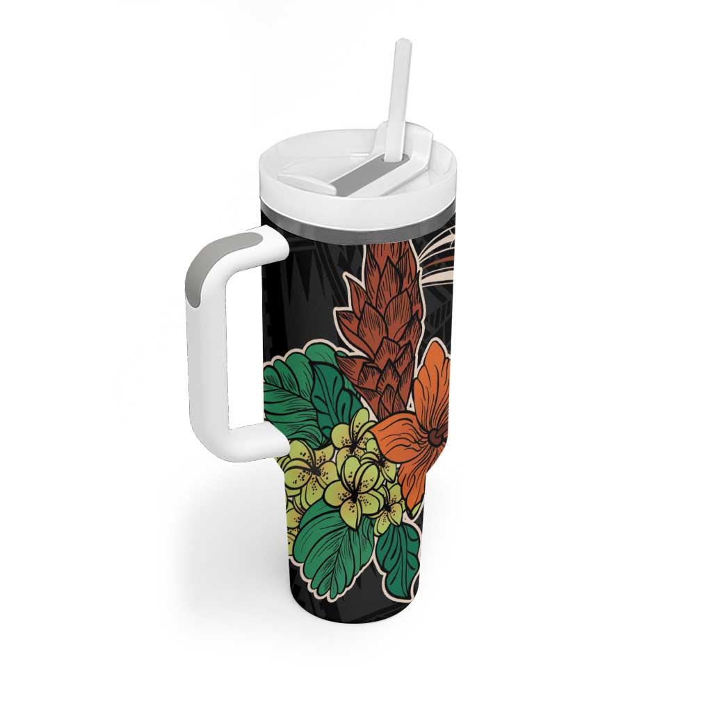 Vintage Hibiscus Pacific Floral Tumbler With Handle