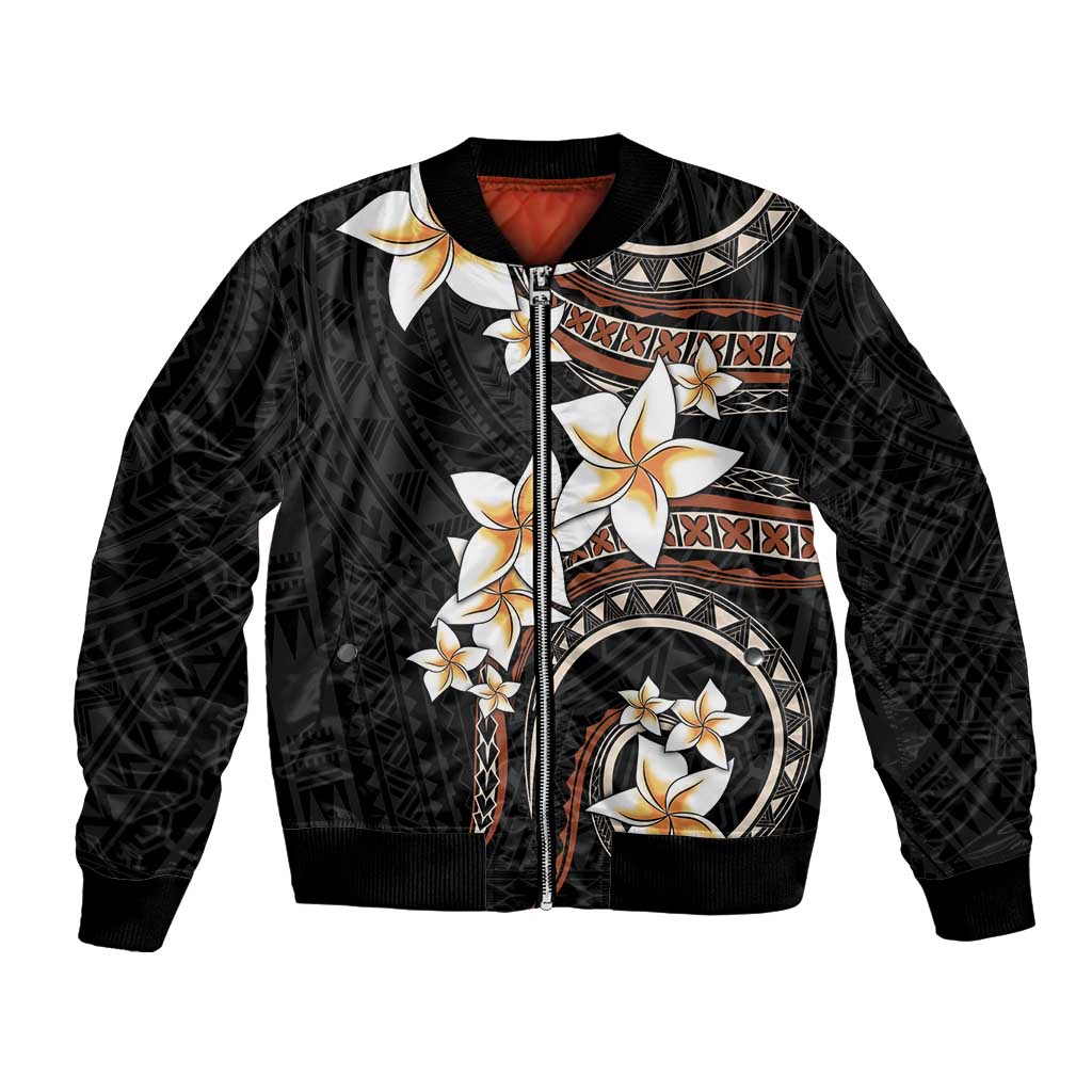 Vintage Plumeria Pacific Floral Bomber Jacket