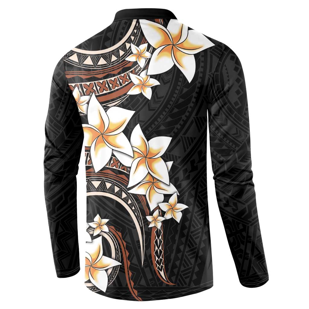 Vintage Plumeria Pacific Floral Button Sweatshirt LT9 - Polynesian Pride