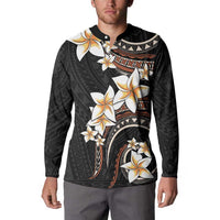 Vintage Plumeria Pacific Floral Button Sweatshirt LT9 - Polynesian Pride