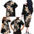 Vintage Plumeria Pacific Floral Family Matching Off The Shoulder Long Sleeve Dress and Hawaiian Shirt