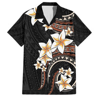 Vintage Plumeria Pacific Floral Hawaiian Shirt LT9 Black - Polynesian Pride