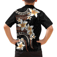 Vintage Plumeria Pacific Floral Kid Hawaiian Shirt