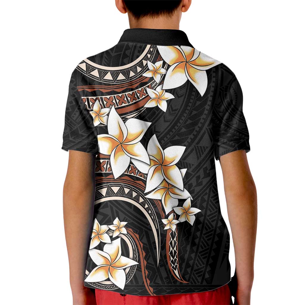 Vintage Plumeria Pacific Floral Kid Polo Shirt