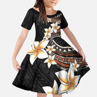 Vintage Plumeria Pacific Floral Kid Short Sleeve Dress