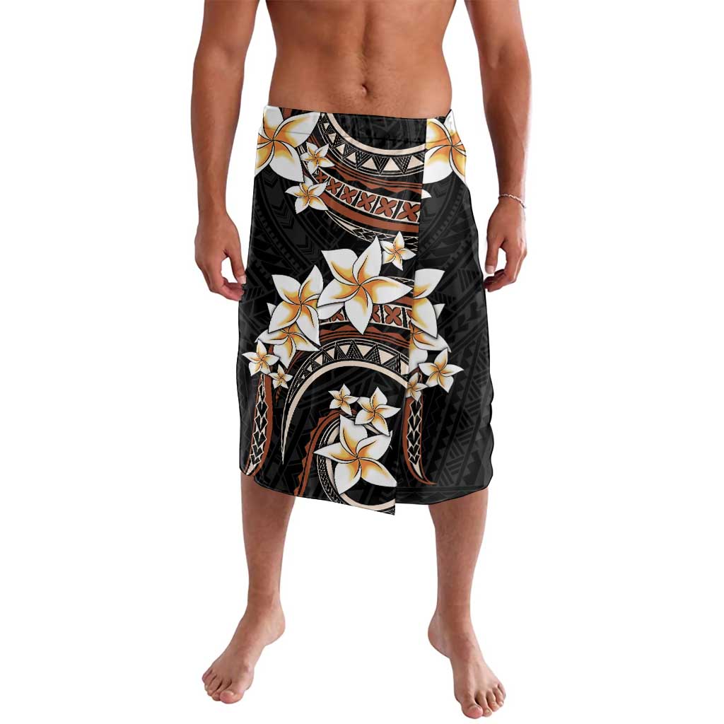Vintage Plumeria Pacific Floral Lavalava LT9 Black - Polynesian Pride