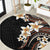 Vintage Plumeria Pacific Floral Round Carpet