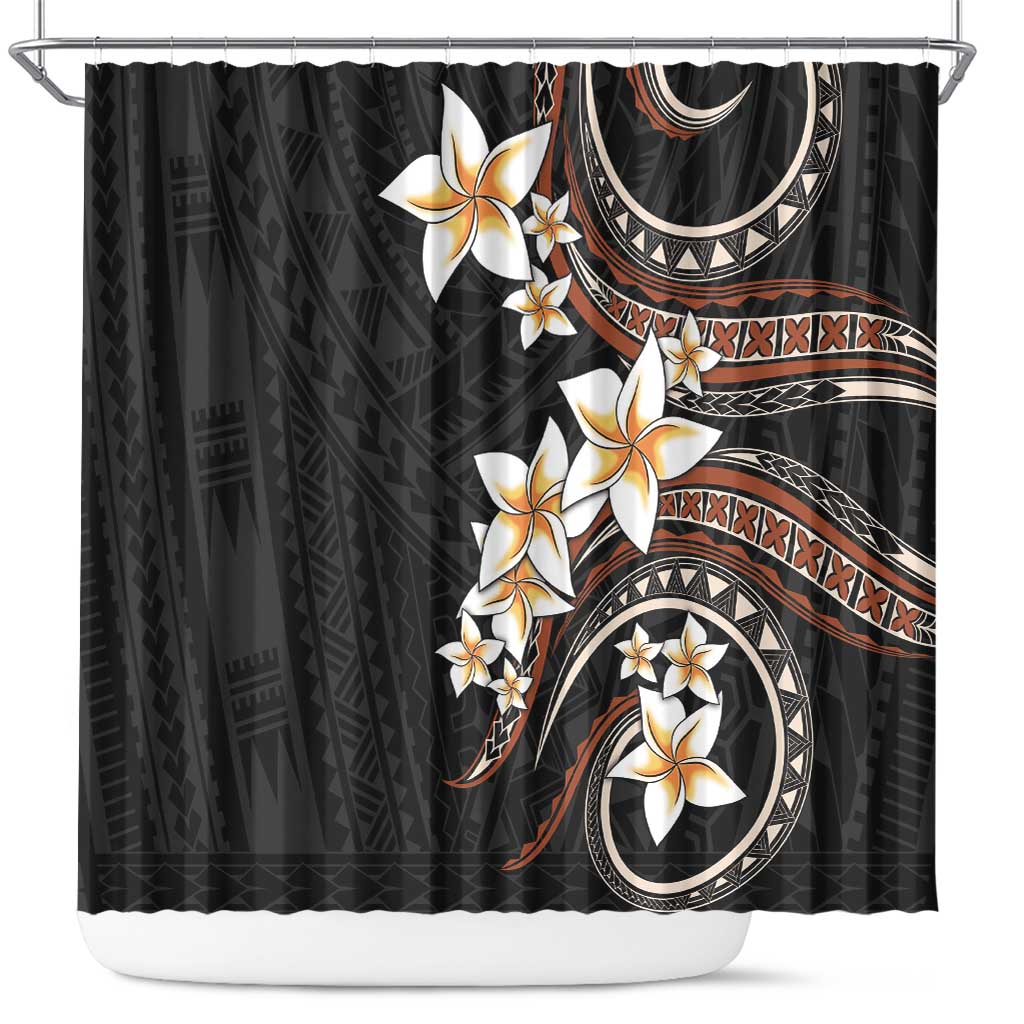 Vintage Plumeria Pacific Floral Shower Curtain