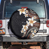 Vintage Plumeria Pacific Floral Spare Tire Cover LT9 Black - Polynesian Pride