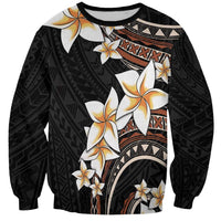Vintage Plumeria Pacific Floral Sweatshirt LT9 Unisex Black - Polynesian Pride