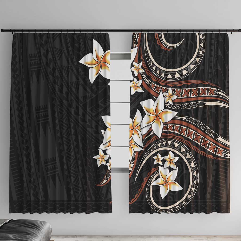 Vintage Plumeria Pacific Floral Window Curtain