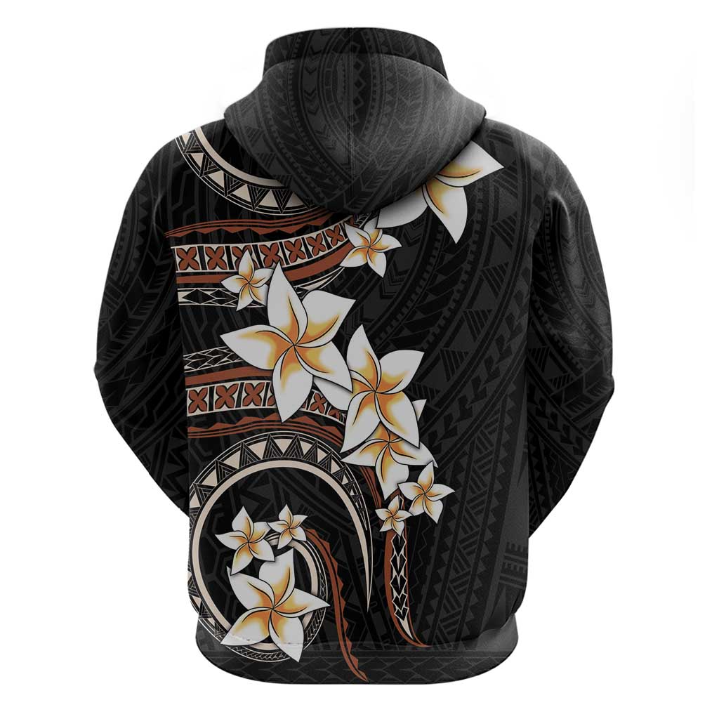 Vintage Plumeria Pacific Floral Zip Hoodie