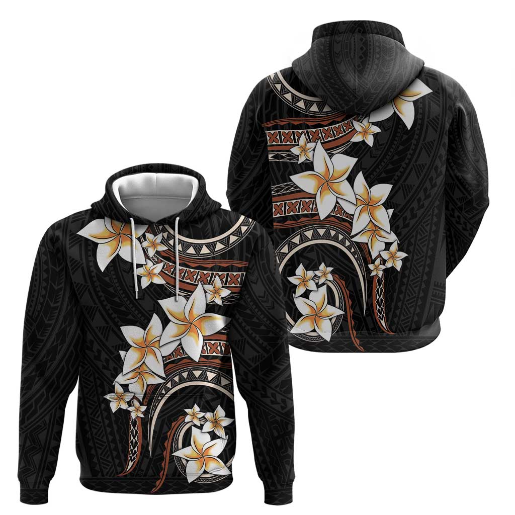 Vintage Plumeria Pacific Floral Zip Hoodie