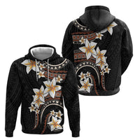 Vintage Plumeria Pacific Floral Zip Hoodie