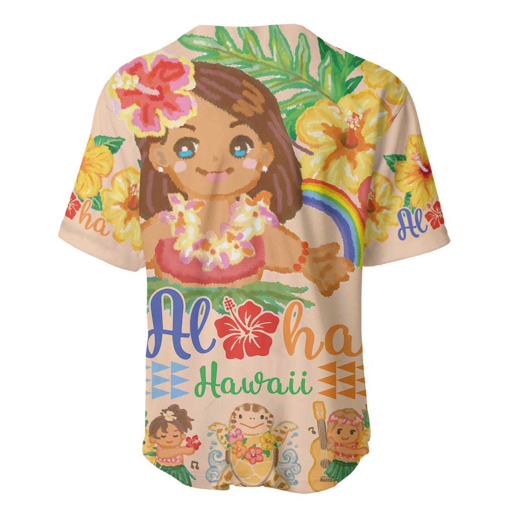Kawaii Hula Girls Baseball Jersey Aloha Hibiscus Flowers